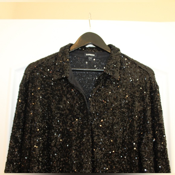 Express black sequins shirt (women’s XL) - Picture 2 of 10